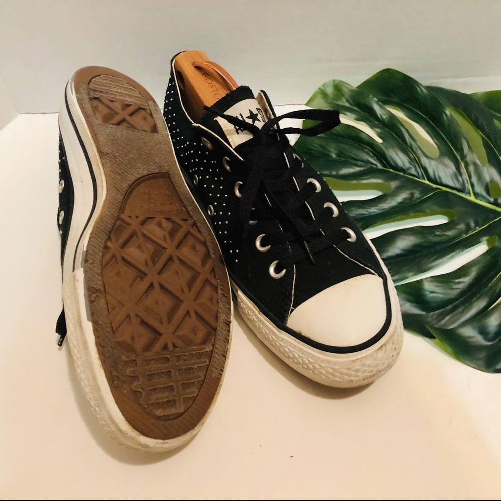 CONVERSE ALL STAR Low top black with silver studs.